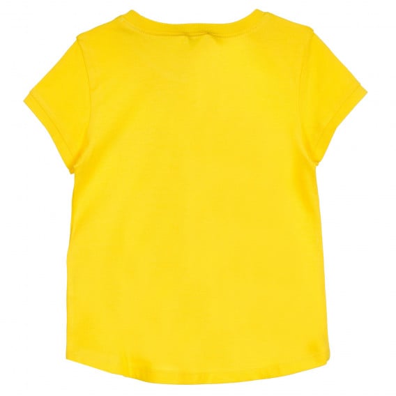 Βαμβακερό μπλουζάκι με γραφική εκτύπωση, σε κίτρινο Benetton 224786 4