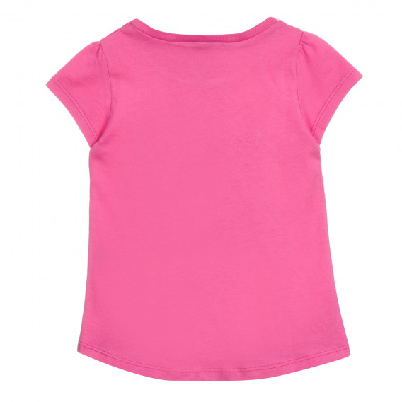 Βαμβακερό μπλουζάκι με τύπωμα, σε ροζ χρώμα Benetton 224790 4
