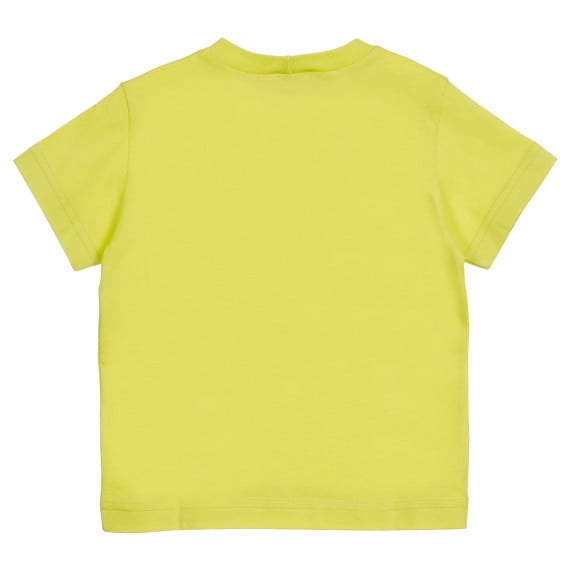 Βαμβακερό μπλουζάκι με γραφική εκτύπωση και τσέπη, πράσινο Benetton 224802 4