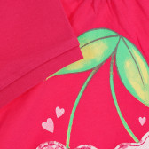 Βαμβακερό μπλουζάκι με τύπωμα, ροζ Benetton 224805 3