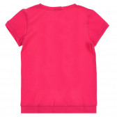Βαμβακερό μπλουζάκι με τύπωμα, ροζ Benetton 224806 4