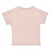 Βαμβακερό μπλουζάκι με τύπωμα γάτας, ροζ Benetton 224810 4