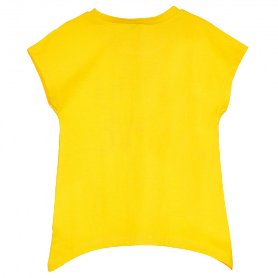 Βαμβακερή μπλούζα με φλαμίνγκο για ένα μωρό, κίτρινο Benetton 224814 4