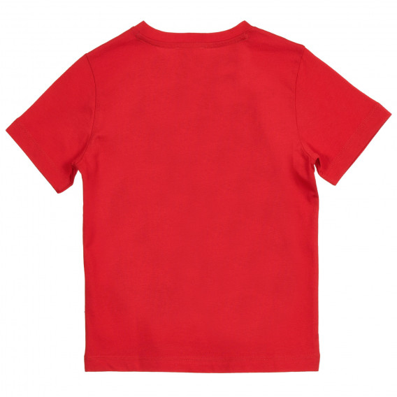 Βαμβακερό μπλουζάκι με μπάλα ποδοσφαίρου, κόκκινο Benetton 224822 4