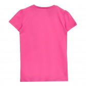 Βαμβακερή μπλούζα με κοντά μανίκια και καρδιά μπροκάρ, ροζ Benetton 224846 4