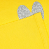 Βαμβακερό μπλουζάκι με καρδιά, κίτρινο Benetton 224853 3