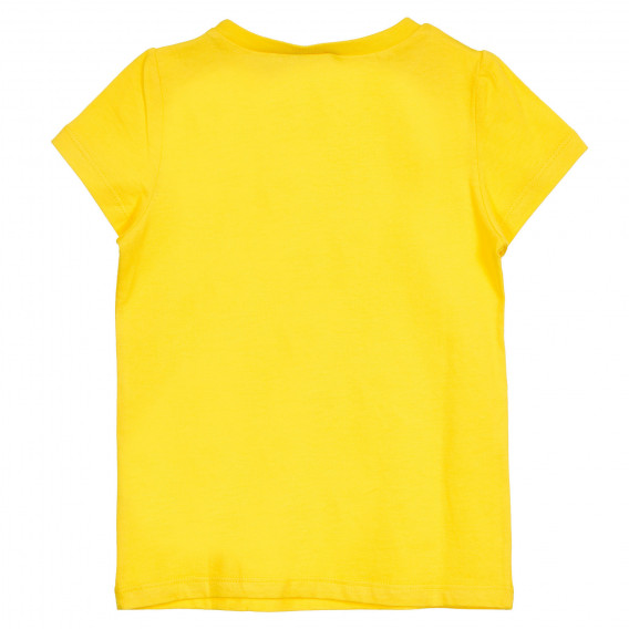 Βαμβακερό μπλουζάκι με καρδιά, κίτρινο Benetton 224854 4