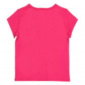 Βαμβακερό μπλουζάκι με την επιγραφή Dream big , σκούρο ροζ Benetton 224862 4
