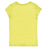 Βαμβακερό μπλουζάκι με επιγραφή brocade, σε κίτρινο Benetton 224870 4