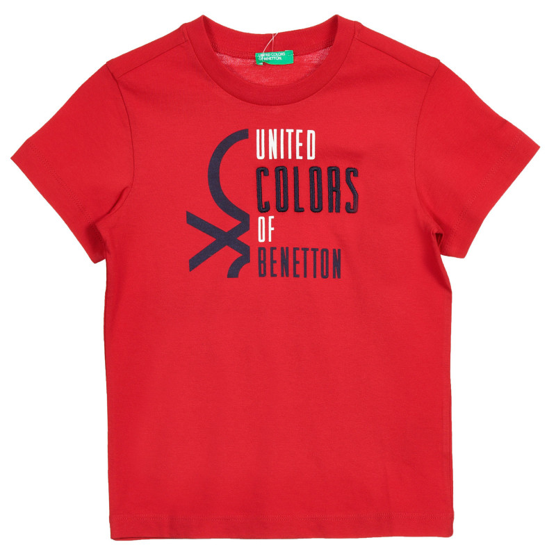Βαμβακερό μπλουζάκι με το λογότυπο και το εμπορικό σήμα, κόκκινο  224875