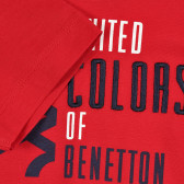 Βαμβακερό μπλουζάκι με το λογότυπο και το εμπορικό σήμα, κόκκινο Benetton 224877 3