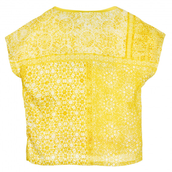 Μπλουζάκι με εκτύπωση στο πίσω μέρος, κίτρινο Benetton 224906 4