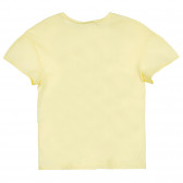 Βαμβακερή μπλούζα με κοντά μανίκια και λουλουδάτη εκτύπωση, κίτρινο Benetton 224914 4
