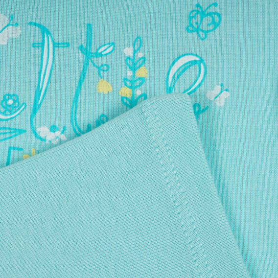 Βαμβακερό μπλουζάκι με επιγραφή για μωρό, σε μπλε χρώμα Benetton 224917 3