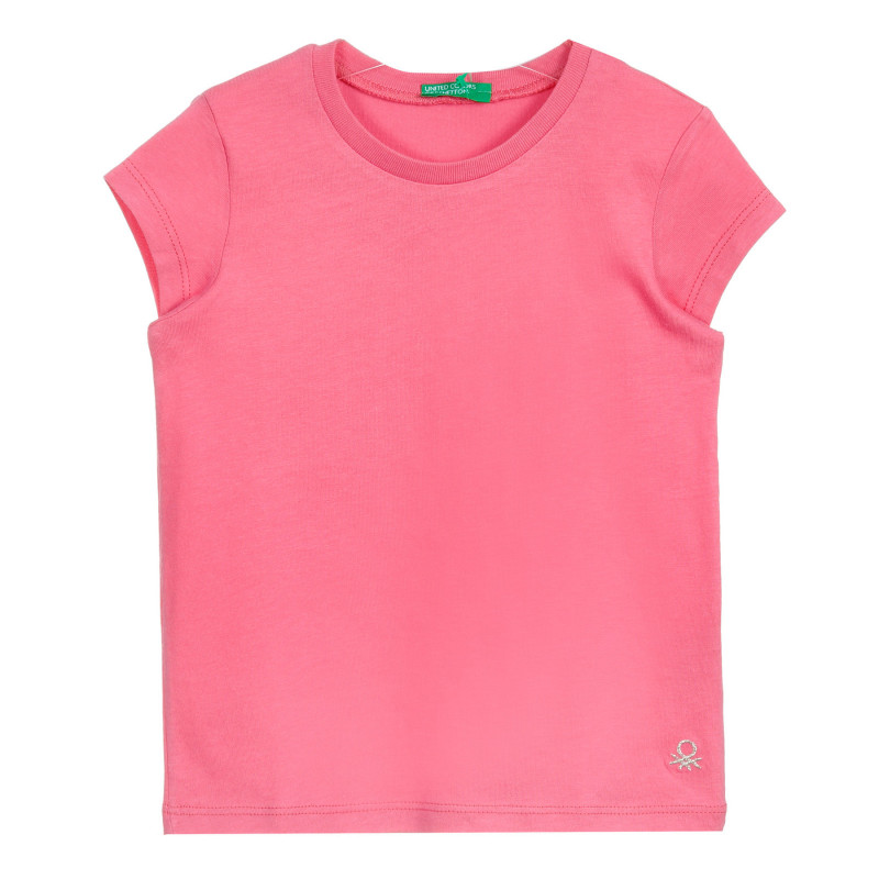 Βαμβακερό μπλουζάκι για ένα μωρό με κεντητό λογότυπο, ροζ  224919