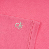 Βαμβακερό μπλουζάκι για ένα μωρό με κεντητό λογότυπο, ροζ Benetton 224921 3