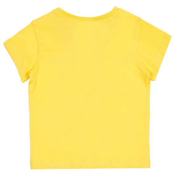 Βαμβακερό μπλουζάκι με emoticon και επιγραφή για ένα μωρό, κίτρινο Benetton 224938 4