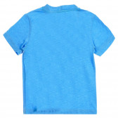 Μπλούζα με κοντά μανίκια και επιγραφή, μπλε Benetton 224949 3