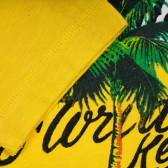 Βαμβακερό μπλουζάκι με τύπωμα και επιγραφή, κίτρινο Benetton 224953 3