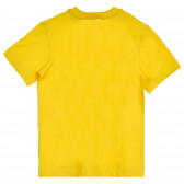 Βαμβακερό μπλουζάκι με τύπωμα και επιγραφή, κίτρινο Benetton 224954 4