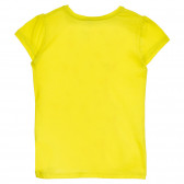 Βαμβακερό μπλουζάκι με χαμόγελο και επιγραφή, κίτρινο Benetton 224962 4