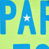 Βαμβακερό μπλουζάκι με επιγραφή party zone, πράσινο Benetton 224964 2