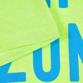 Βαμβακερό μπλουζάκι με επιγραφή party zone, πράσινο Benetton 224965 3