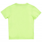 Βαμβακερό μπλουζάκι με επιγραφή party zone, πράσινο Benetton 224966 4