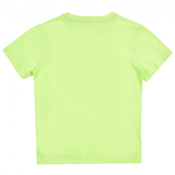 Βαμβακερό μπλουζάκι με επιγραφή party zone, πράσινο Benetton 224966 4