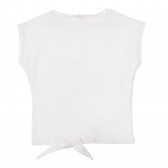 Βαμβακερή μπλούζα με κορδέλα για μωρό, λευκό Benetton 224970 4
