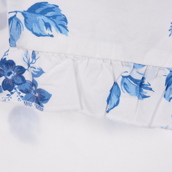 Βαμβακερή μπλούζα με κοντά μανίκια και λουλουδάτη εκτύπωση, σε λευκό Benetton 224976 2
