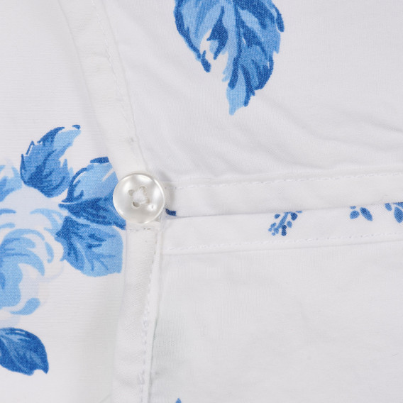 Βαμβακερή μπλούζα με κοντά μανίκια και λουλουδάτη εκτύπωση, σε λευκό Benetton 224977 3