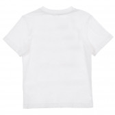 Βαμβακερό μπλουζάκι με απλικέ και επιγραφή, λευκό Benetton 224994 4