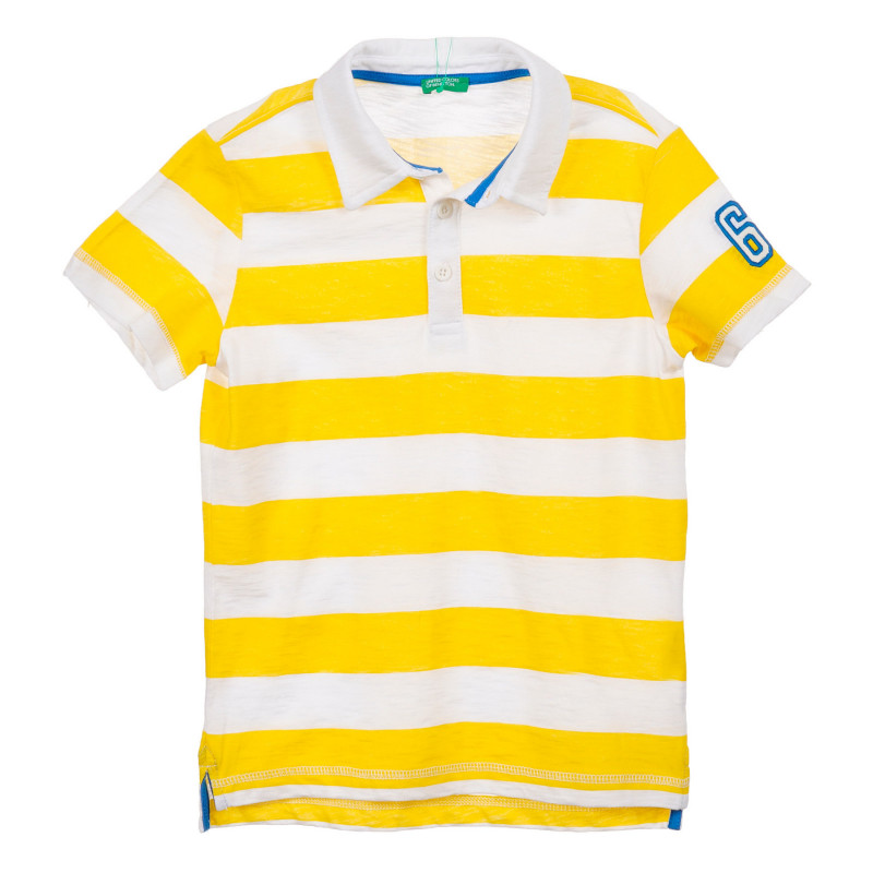 Βαμβακερό μπλουζάκι σε άσπρες και κίτρινες ρίγες  225027