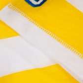 Βαμβακερό μπλουζάκι σε άσπρες και κίτρινες ρίγες Benetton 225029 3