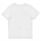 Βαμβακερό μπλουζάκι με τύπωμα, λευκό Benetton 225038 4