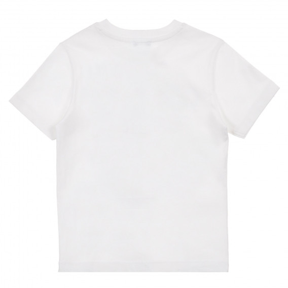 Βαμβακερό μπλουζάκι με τύπωμα, λευκό Benetton 225038 4