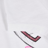 Βαμβακερή μπλούζα με τύπωμα γατάκι σε λευκό, λευκό Benetton 225041 3