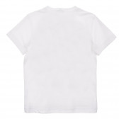 Βαμβακερό μπλουζάκι με την επιγραφή Jump high, white Benetton 225102 4
