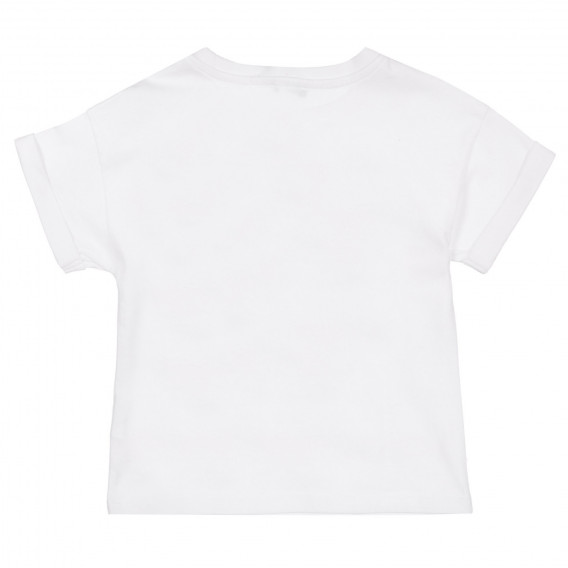 Βαμβακερό μπλουζάκι με λευκή επιγραφή Benetton 225110 4