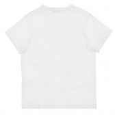 Βαμβακερό μπλουζάκι με επιγραφή Just chilling, λευκό Benetton 225122 4