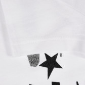Βαμβακερή μπλούζα με επιγραφή για μωρά, λευκό Benetton 225133 3