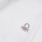 Βαμβακερό μπλουζάκι με το λογότυπο της μάρκας σε λευκό χρώμα Benetton 225148 3