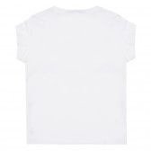 Βαμβακερό μπλουζάκι με το λογότυπο της μάρκας σε λευκό χρώμα Benetton 225149 4