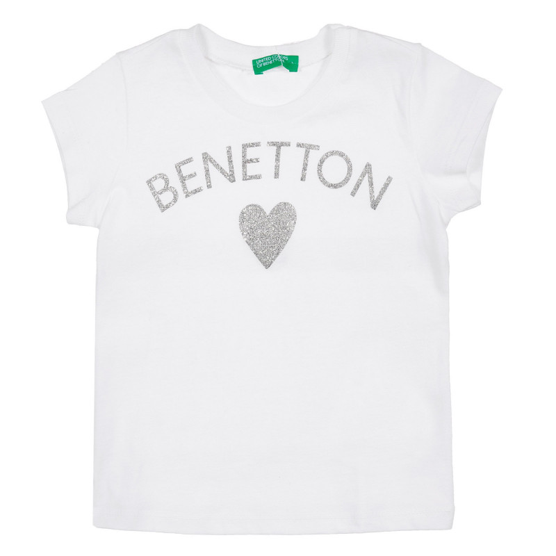 Βαμβακερό μπλουζάκι με επιγραφή με μπρόκαλο και καρδιά, λευκό  225154