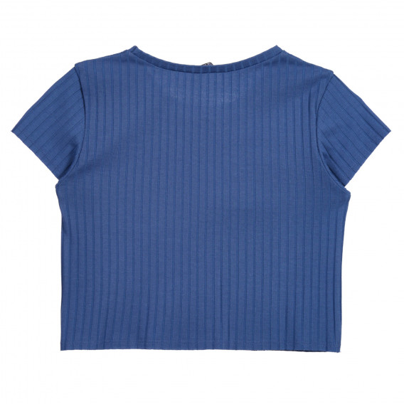 Μπλούζα με κοντά μανίκια και απλικέ πούλιες, μπλε Sisley 225209 3