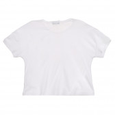 Βαμβακερή μπλούζα με κοντό μανίκι και καρδιά, λευκό Benetton 225215 3