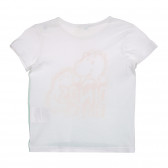 Βαμβακερό μπλουζάκι με γραφική εκτύπωση για ένα μωρό, λευκό και πράσινο Benetton 225224 3