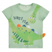Βαμβακερό μπλουζάκι με γραφική εκτύπωση για ένα μωρό, σε πράσινο χρώμα Benetton 225228 
