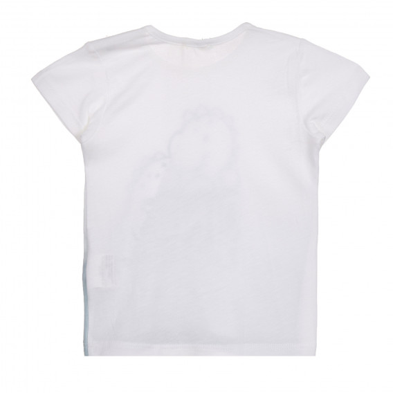 Βαμβακερό μπλουζάκι με γραφική εκτύπωση για μωρό, λευκό και γκρι Benetton 225233 3